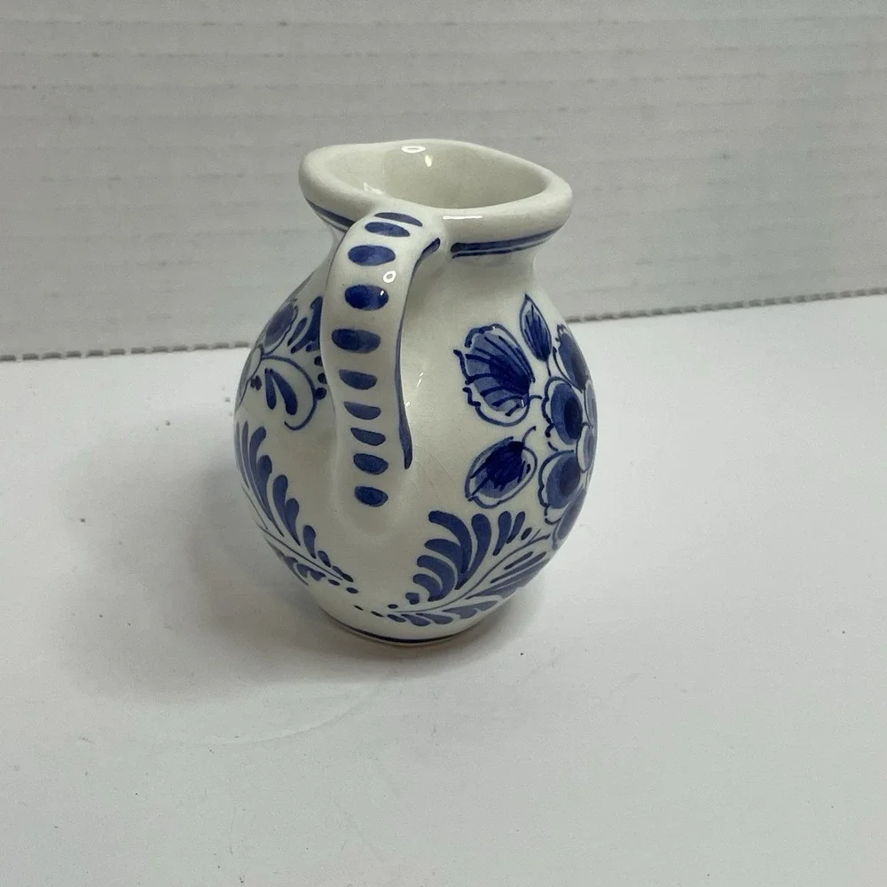 Vintage De Delftse Mini-Pitcher Creamer Delft Pottery Three Stars D.P. Holland